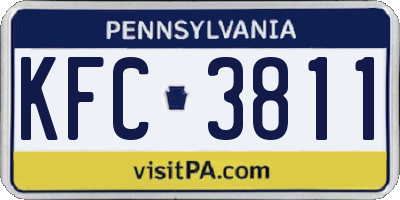 PA license plate KFC3811