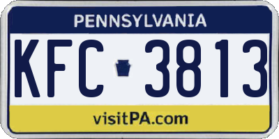 PA license plate KFC3813