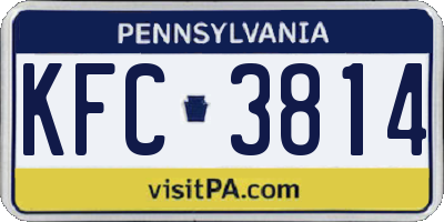 PA license plate KFC3814