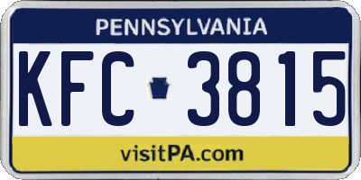 PA license plate KFC3815