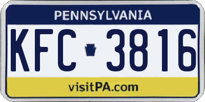PA license plate KFC3816