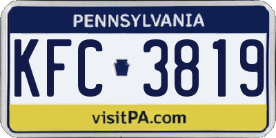 PA license plate KFC3819