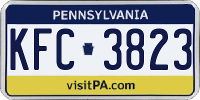 PA license plate KFC3823