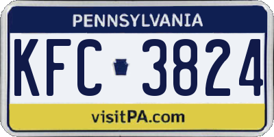 PA license plate KFC3824