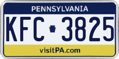 PA license plate KFC3825
