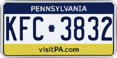 PA license plate KFC3832