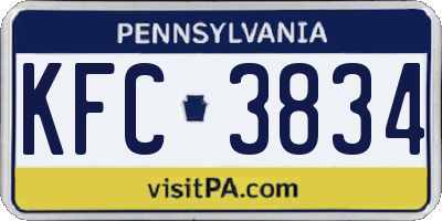 PA license plate KFC3834