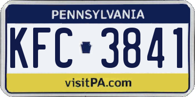 PA license plate KFC3841