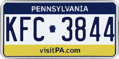 PA license plate KFC3844