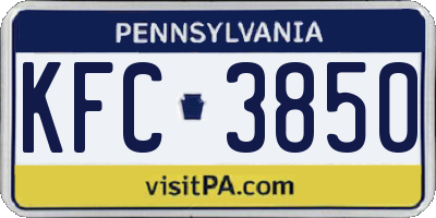 PA license plate KFC3850