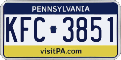 PA license plate KFC3851