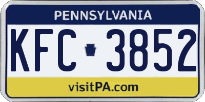 PA license plate KFC3852