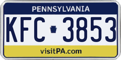 PA license plate KFC3853
