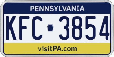 PA license plate KFC3854