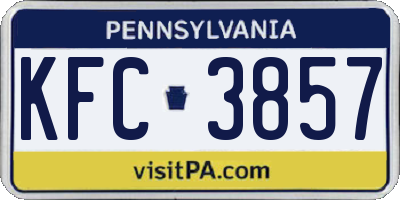 PA license plate KFC3857