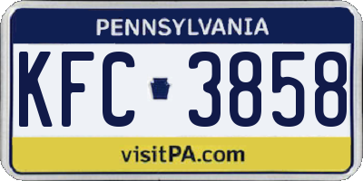 PA license plate KFC3858