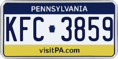 PA license plate KFC3859