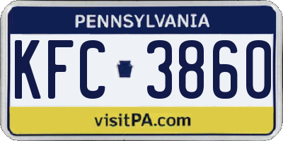 PA license plate KFC3860