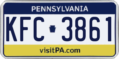 PA license plate KFC3861