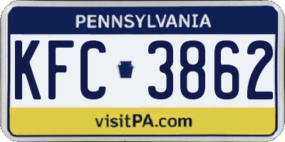 PA license plate KFC3862