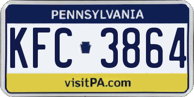 PA license plate KFC3864