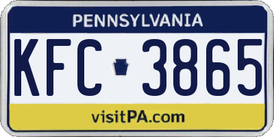 PA license plate KFC3865