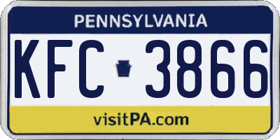 PA license plate KFC3866