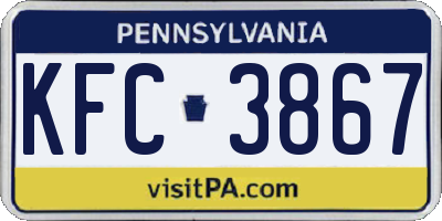 PA license plate KFC3867