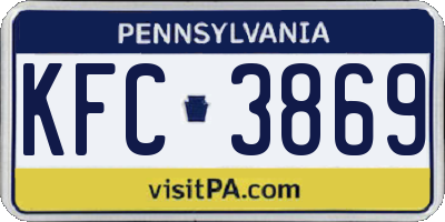 PA license plate KFC3869