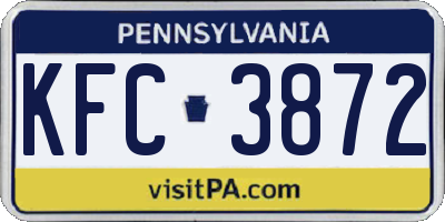 PA license plate KFC3872