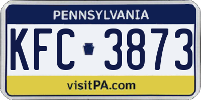 PA license plate KFC3873