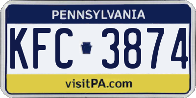 PA license plate KFC3874