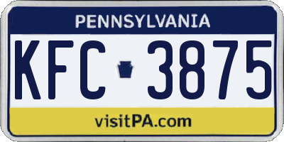 PA license plate KFC3875