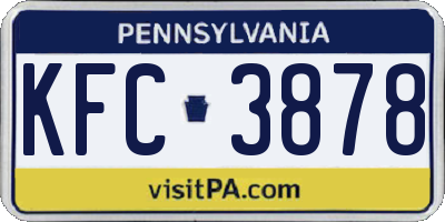 PA license plate KFC3878