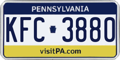 PA license plate KFC3880