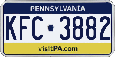 PA license plate KFC3882