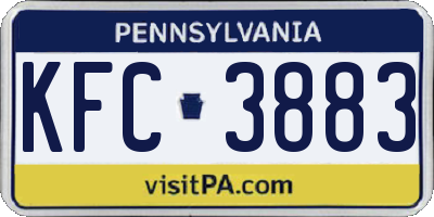 PA license plate KFC3883