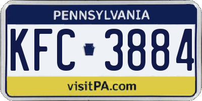 PA license plate KFC3884