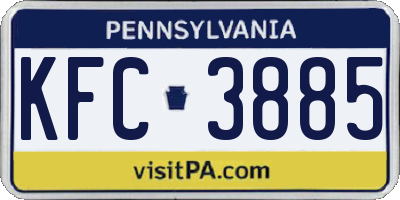 PA license plate KFC3885