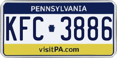 PA license plate KFC3886