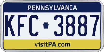 PA license plate KFC3887
