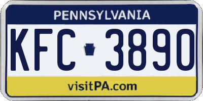 PA license plate KFC3890