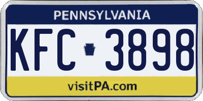 PA license plate KFC3898