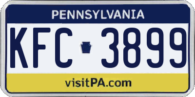 PA license plate KFC3899
