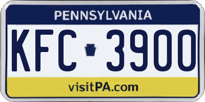PA license plate KFC3900