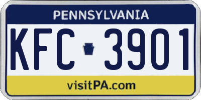 PA license plate KFC3901