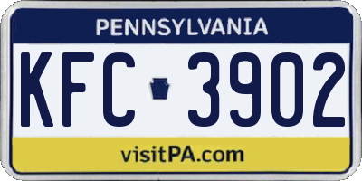 PA license plate KFC3902