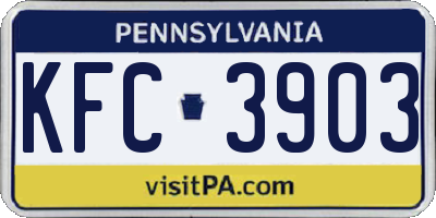 PA license plate KFC3903