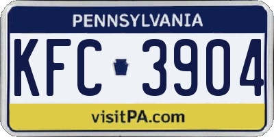 PA license plate KFC3904
