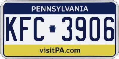 PA license plate KFC3906